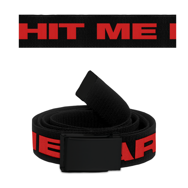 HIT ME HARD AND SOFT BLACK AND RED BELT