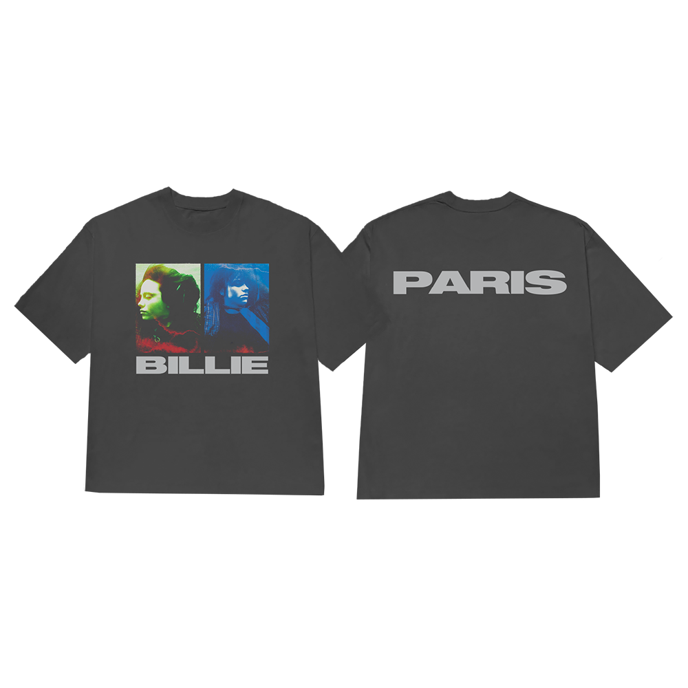 T-SHIRT NOIR DÉLAVÉ DUAL PHOTO PARIS