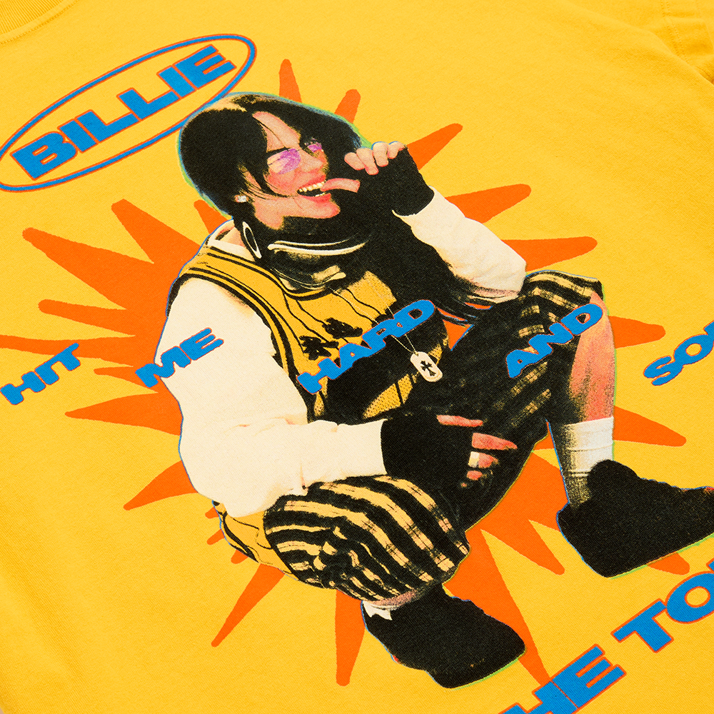 Color Burst HIT ME HARD AND SOFT: THE TOUR Gold T-Shirt