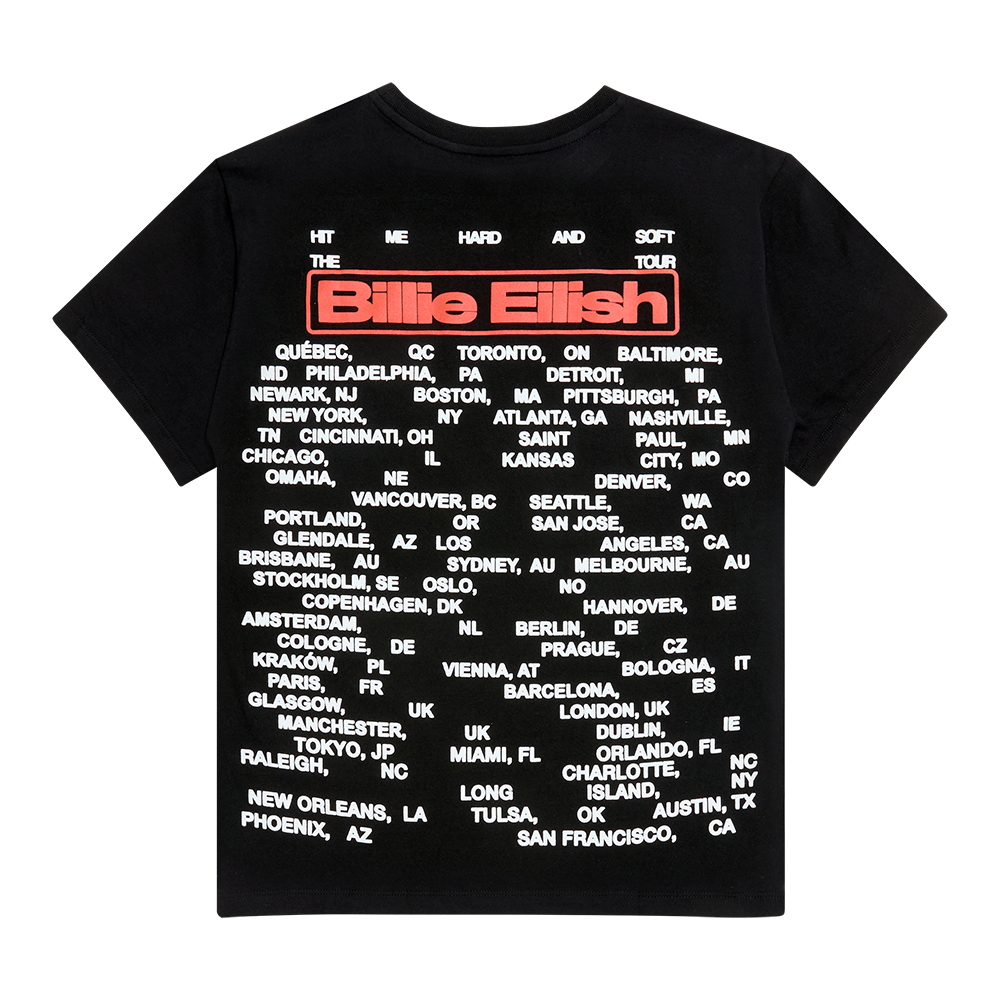 Lunettes HIT ME HARD AND SOFT: THE TOUR 2025 T-shirt noir