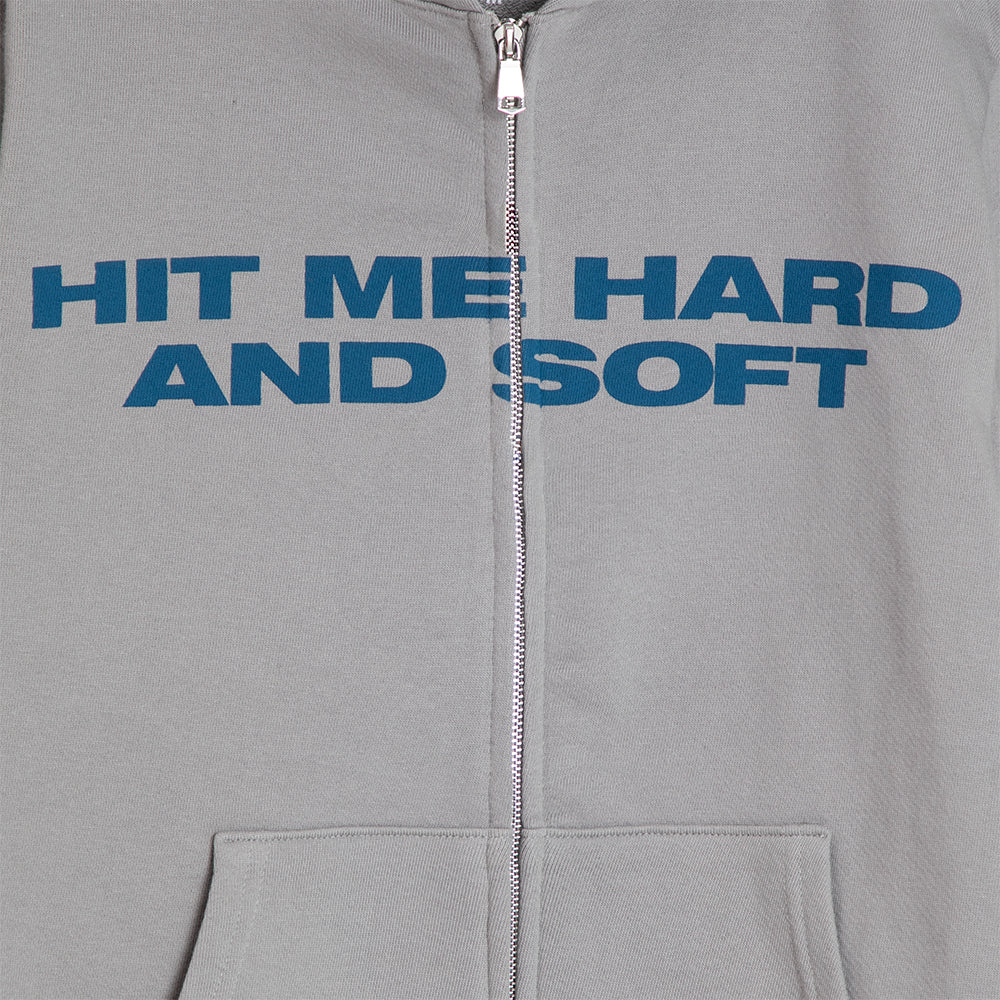 HIT ME HARD AND SOFT Sweat à capuche zippé gris