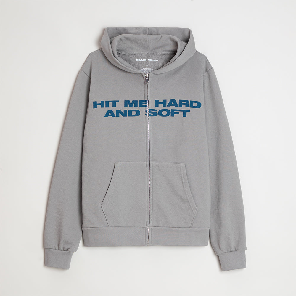 HIT ME HARD AND SOFT Sweat à capuche zippé gris