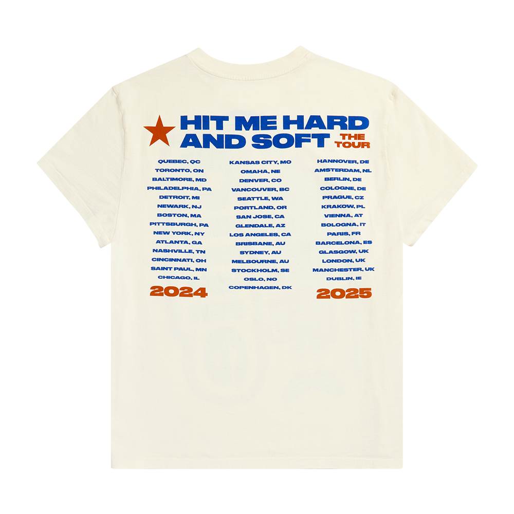 Lean HIT ME HARD AND SOFT : THE TOUR 2024 T-shirt blanc