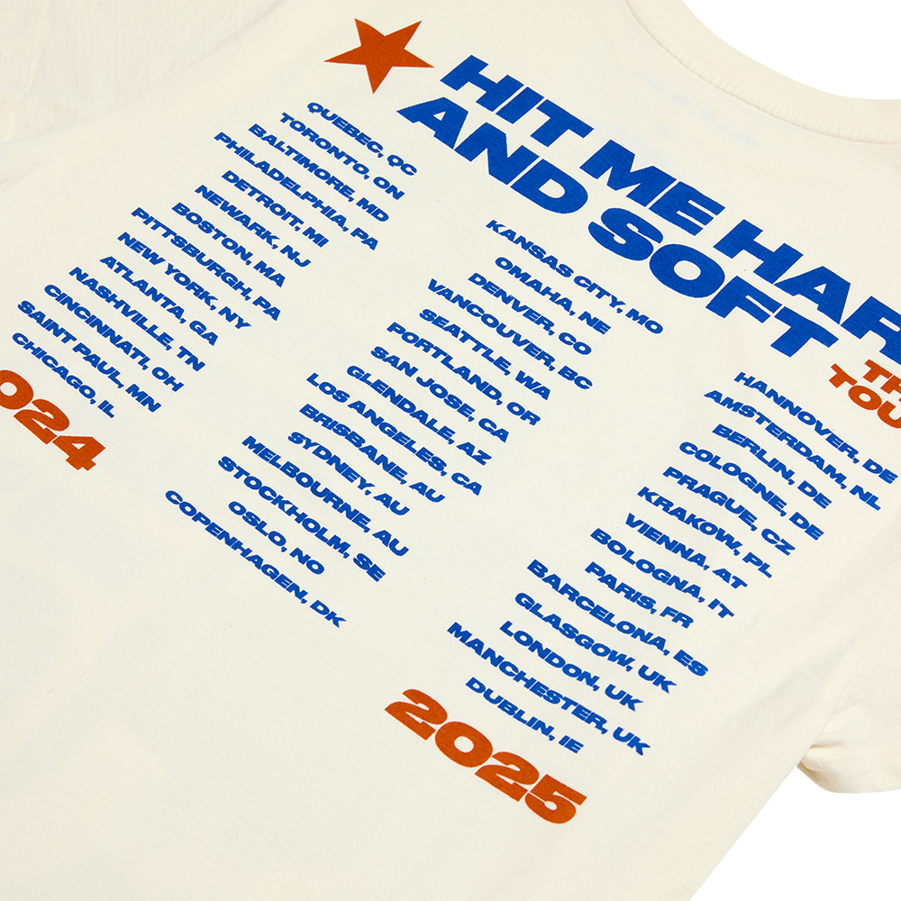 Lean HIT ME HARD AND SOFT : THE TOUR 2024 T-shirt blanc