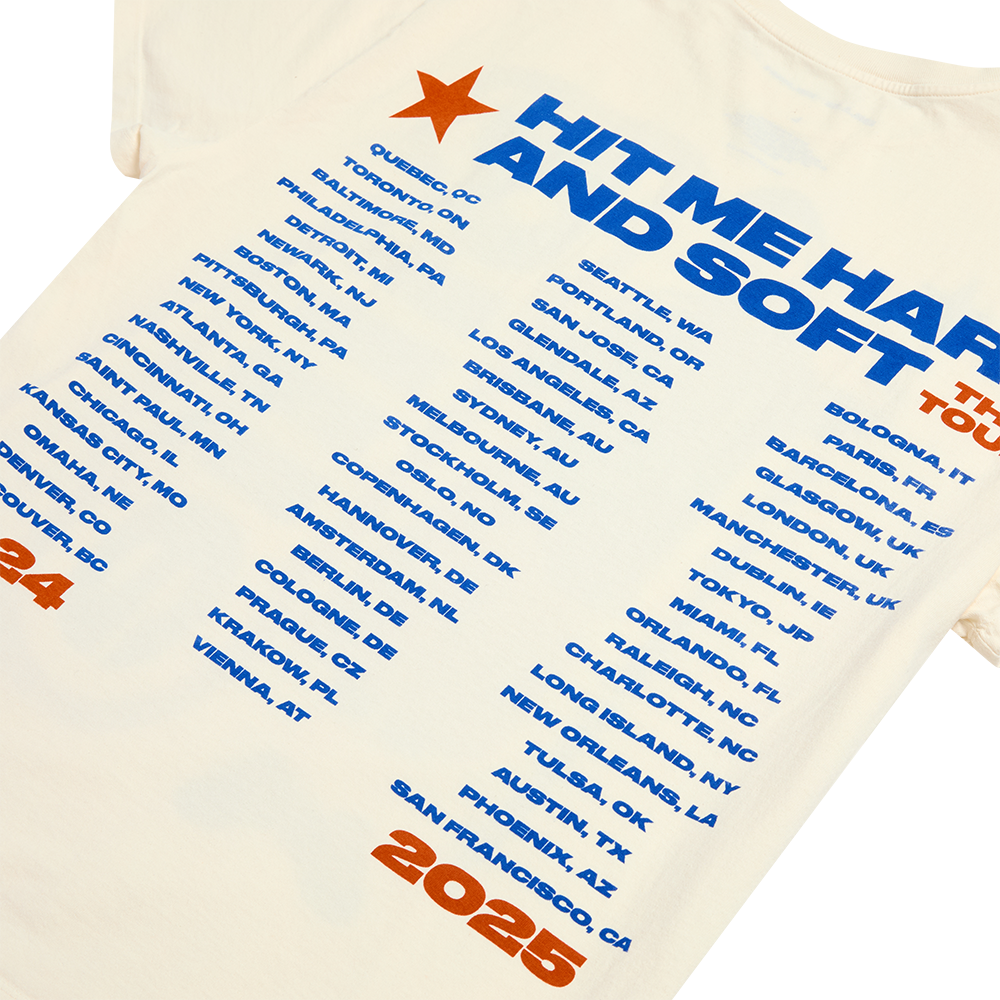 T-shirt blanc HIT ME HARD AND SOFT: THE TOUR 2025 Lean
