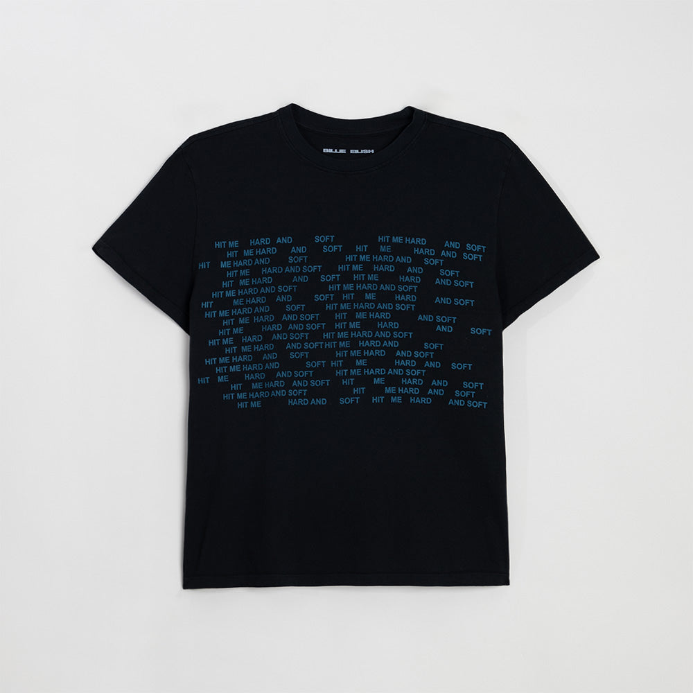 T-shirt noir HIT ME HARD AND SOFT répété