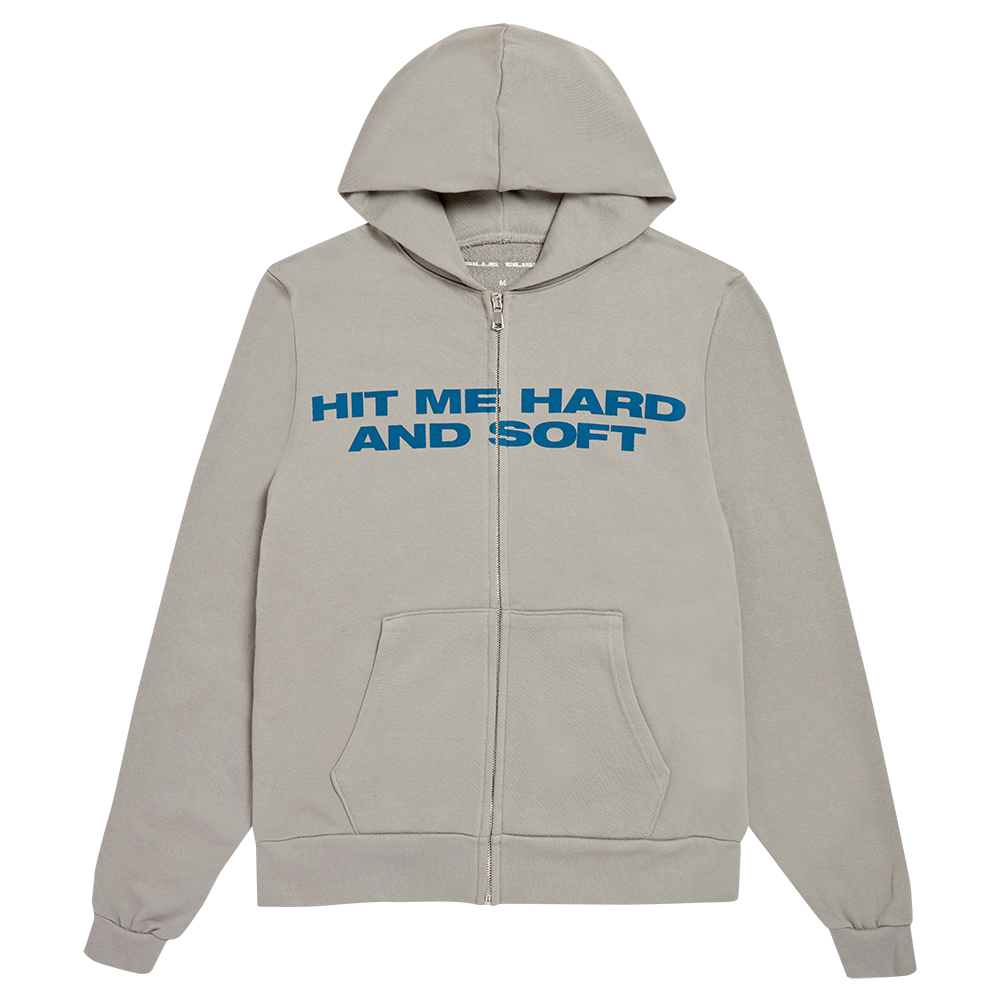 HIT ME HARD AND SOFT Sweat à capuche zippé gris
