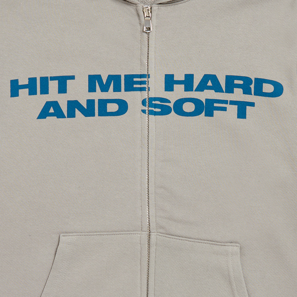 HIT ME HARD AND SOFT Sweat à capuche zippé gris