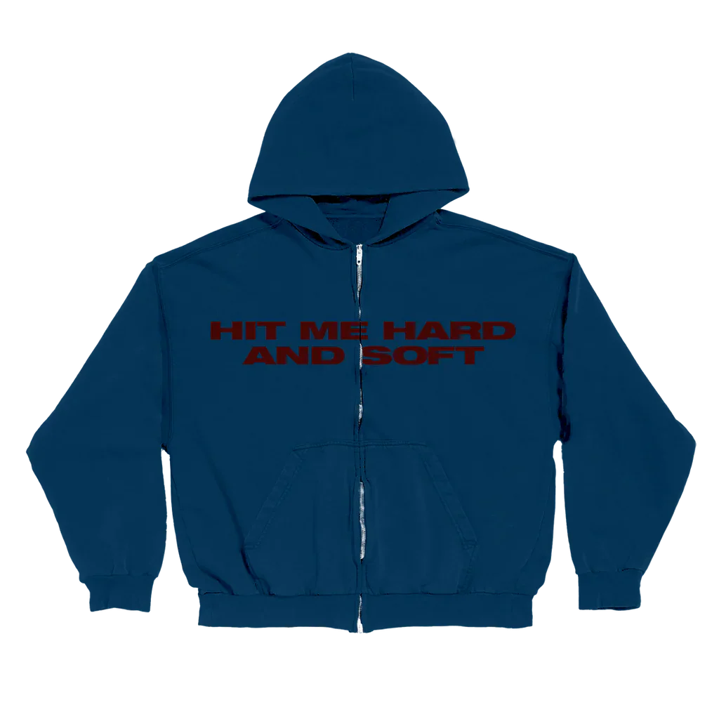 Hoodie zippé bleu et rouge