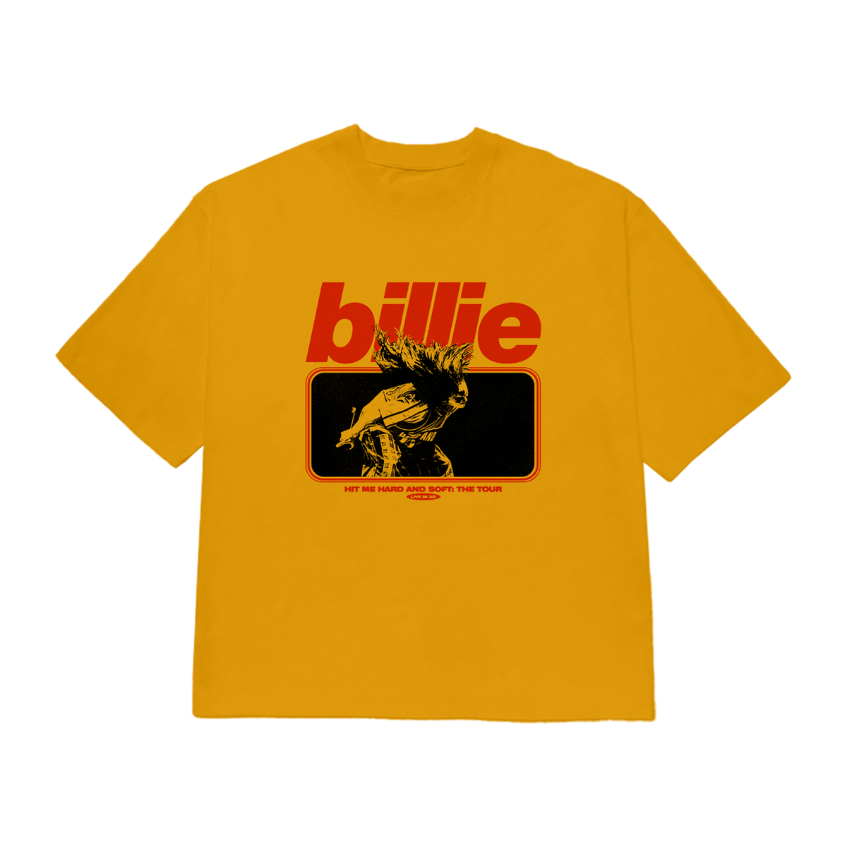 Live In 3D Hair Whip Mustard T-Shirt