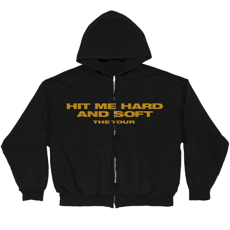 HIT ME HARD AND SOFT Live in 3D Hands Black Zip Hoodie